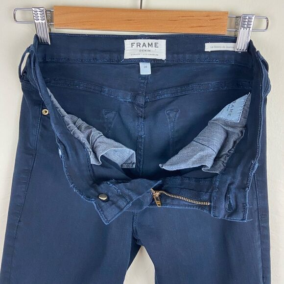 Frame Le Skinny de Jeanne Stretch Denim Jeans - Deep Navy - Picture 8 of 8